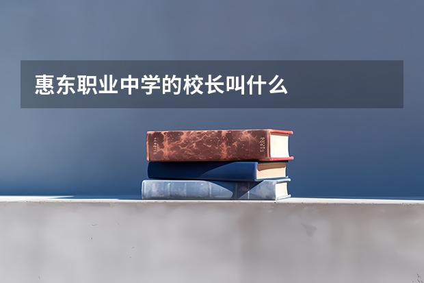 惠东职业中学的校长叫什么