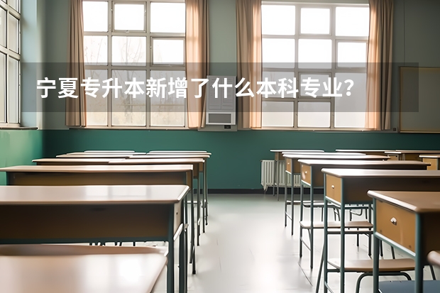 宁夏专升本新增了什么本科专业？