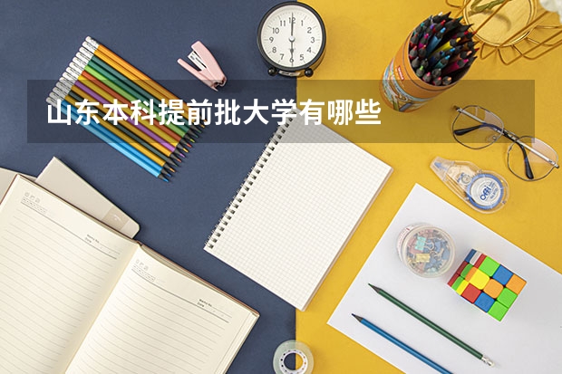 山东本科提前批大学有哪些