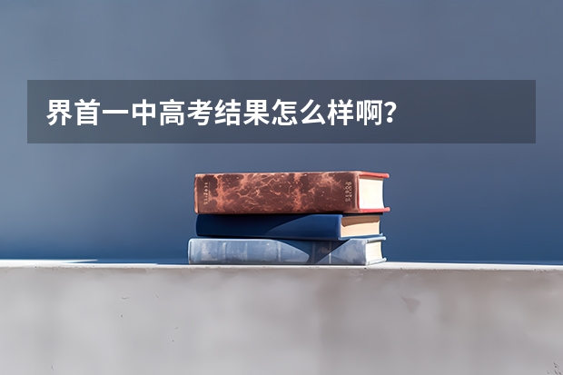 界首一中高考结果怎么样啊？