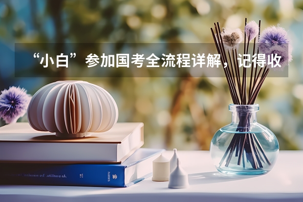 “小白”参加国考全流程详解，记得收藏！ 国考公务员报名官网