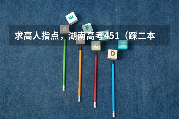 求高人指点，湖南高考451（踩二本线）如何填报大学