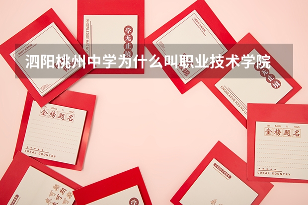 泗阳桃州中学为什么叫职业技术学院