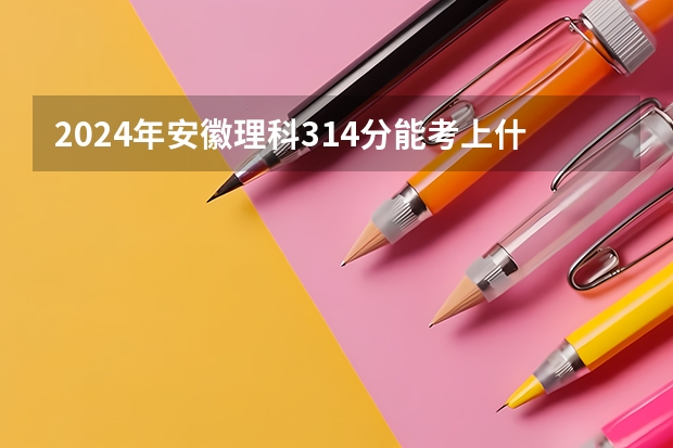 2024年安徽理科314分能考上什么大学？