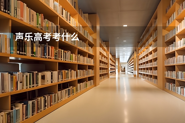 声乐高考考什么