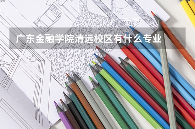 广东金融学院清远校区有什么专业