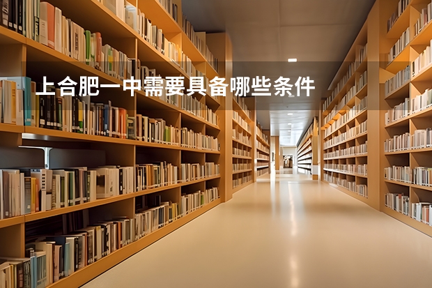 上合肥一中需要具备哪些条件