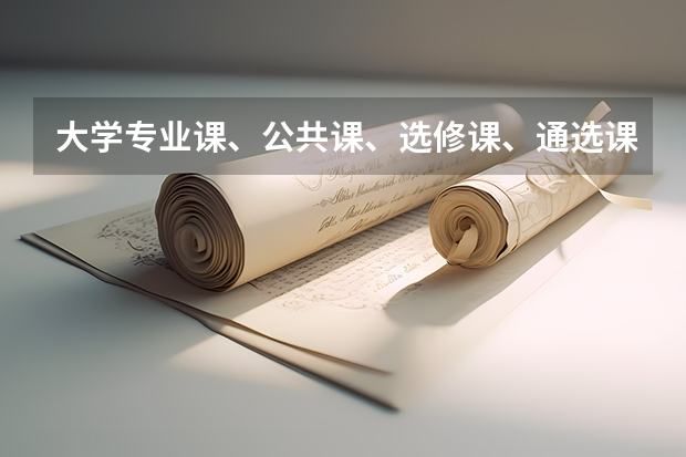 大学专业课、公共课、选修课、通选课分别是什么意思？大一都有哪些课？